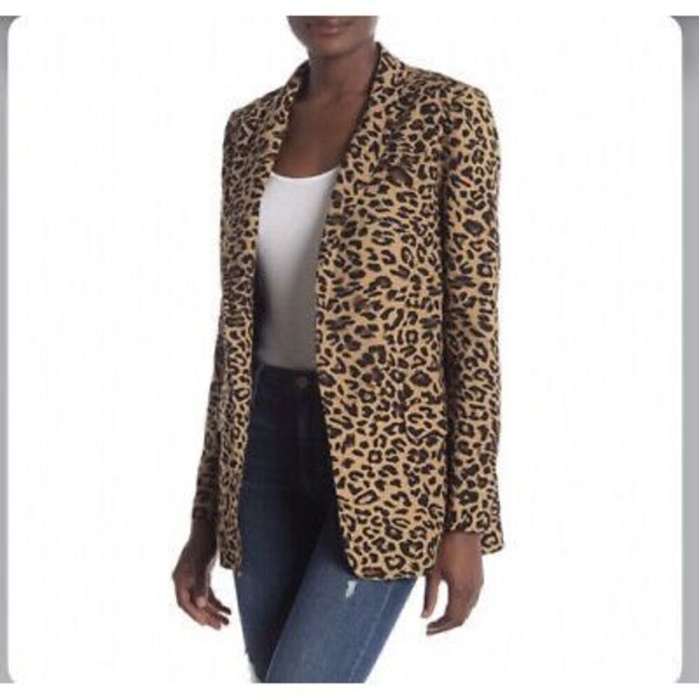 Astr The Label Leopard Print Open Front Blazer Si… - image 2